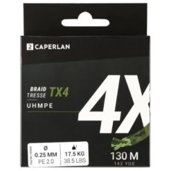 TRESSE PECHE AUX LEURRES TX4 KAKI 130M -Pêche Matériel Magasin tresse peche aux leurres tx4 kaki 130m 2